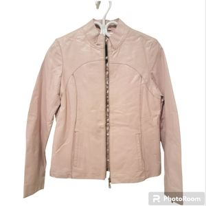 90' Vintage Real Leather Jacket in PINK Color- Brand New! MANY SIZES